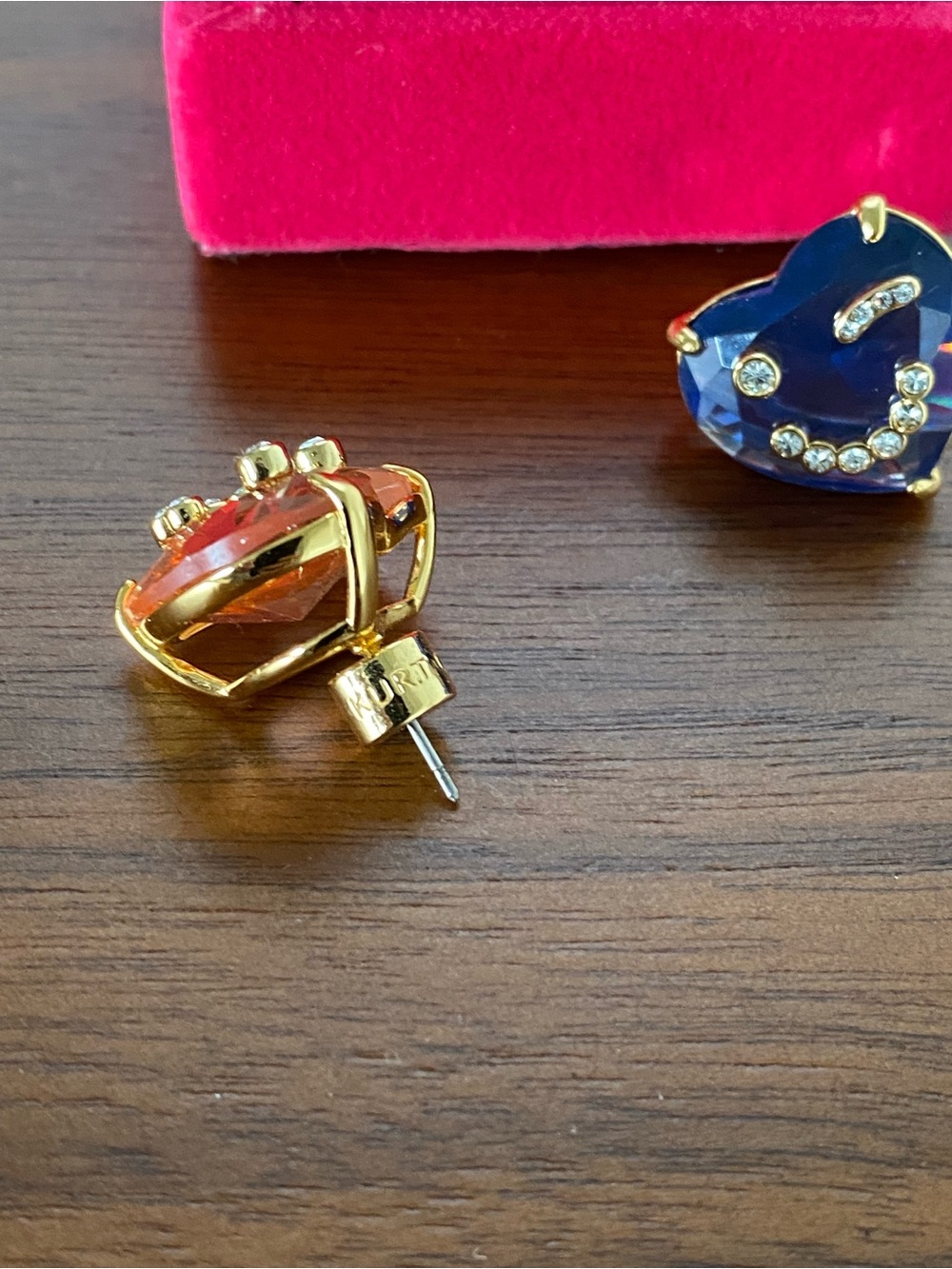 Kurt Geiger London Gold-Tone Heart Gem Ring and Earrings Set with Box - Picture 4 of 9